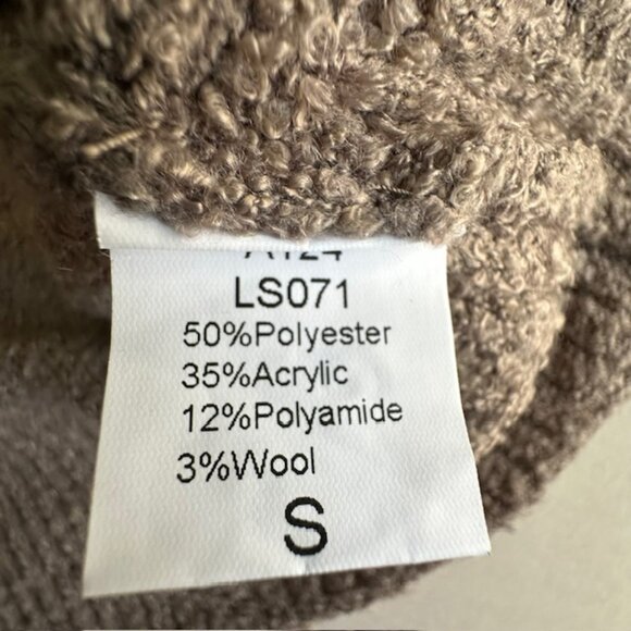 Lillusory Women's Sweater Wool Blend Soft Oversized‎ Chunky Pullover Tan Size S - Picture 6 of 7